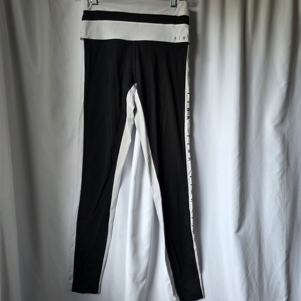 Victoria's Secret PINK Ultimate Leggings Black White Colorblock Small